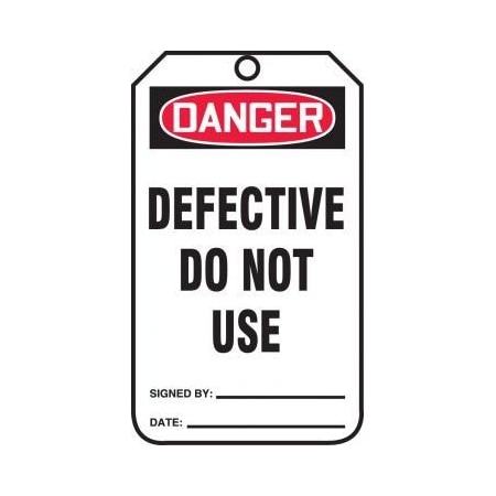 OSHA DANGER SAFETY TAG DEFECTIVE DO MDT258CTP